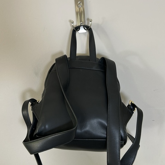 Love Moschino BORSA Matt Black Mini Backpack With Gold Heart Studs Logo main image 6